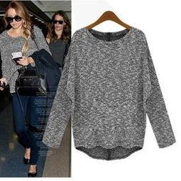 欧美宽松圆领上衣图片